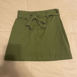 Army green mini skirt